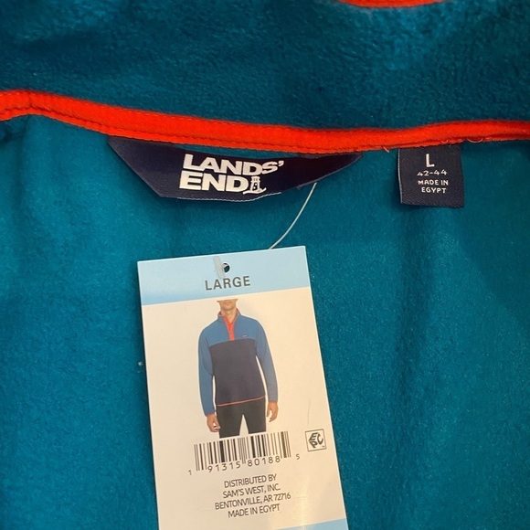 NWT Men’s Lands End Snap Neck Pull Over Size Large Sweatshirt - Picture 7 of 11